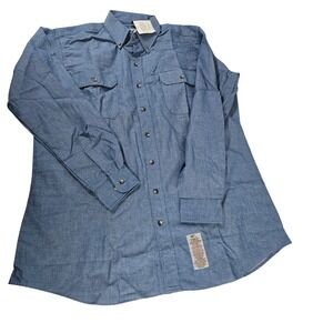 Tyndale Mens Flame Resistant Arc Rated Work Shirt Long Sleeve Blue HRC 1